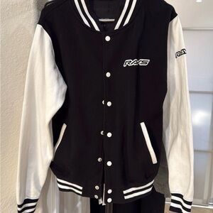RAYS black & white varsity jacket